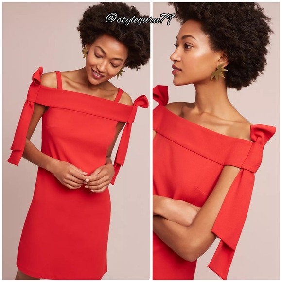 NWT, Marcella Off-The-Shoulder Bow Dress - Picture 1 of 4